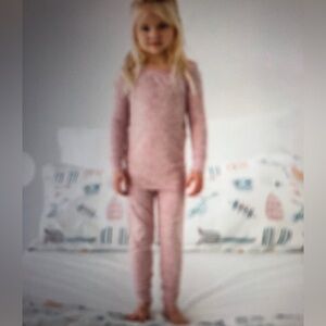 Little Sleepies Ribbed Pink Kids Pajama Set 4T